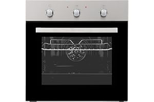 Cookology 60cm Built In Electric Fan Oven - Integrated Single Fan Oven with Mechanical Timer & Grill (Stainless Steel)