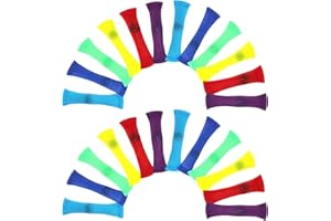 MAKLOEE 24 Pcs Marble Mesh Fidget Toy Colourful Silent Fidget Toys for School Braided Mesh Tube with Marbles Stress Reliever Anxiety Relief Toys for Sensory Anxiety