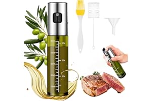 CenYouful Ölsprüher für Kochen, Grünes UV-Schutz Glas Öl Sprühflasche, 100% BPA frei Ölsprüher für Speiseöl, Küche Ölsprühflasche für Heißluftfritteuse, Oil Sprayer mit Skala & Trichter, Ölspray
