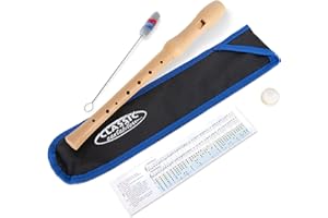 Classic Cantabile Stella flet prosty – 2-częściowy flet prosty z klonu – niemiecki sposób chwytania – idealny dla dzieci od 6 lat – w zestawie wyściełana torba, tabela uchwytów, środek do czyszczenia