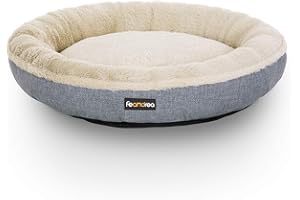 Feandrea Cuccia Divano per Cani Gatti, Forma di Ciambella, 65 cm, Grigio PGW65G