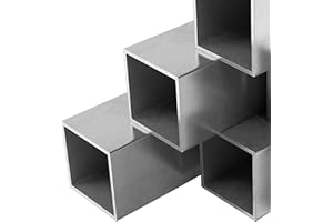Gal Industrial Tubo cuadrado de aluminio, 30 x 30 x 2 mm, longitud de 140 cm, aluminio cuadrado