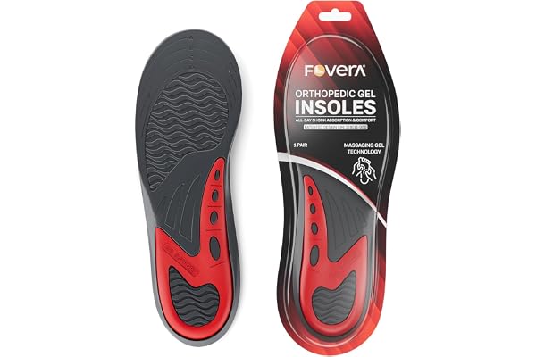 FOVERA Gel Insole for Shoes Men Dual Gel Technology for All Day Comfort Trimmable Sole for Walking, Running, Sports, Formal and Safety Shoes (Male, Pack of 1 Pair)