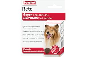 beaphar Reto Durchfalltabletten, zur Behandlung von Durchfall und Verdauungsbeschwerden bei Hunden, 30 Tabletten