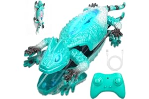 AYIQUTY Remote Control Wall Climbing Gecko Toy, Rechargeable RC Stunt Climbing Cars with LED Lights, Remote Control Robot for Kids, RC Lizard Toys Gifts for 3 4 5 6 7 8 9 10 11 12 Year Olds Boys Girls