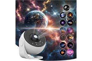 Upgrade Galaxy Projektor Pro, Lomoo 13 in 1 HD Planetarium Star The Milky WayProjektor für das Schlafzimmer, 360 rotierende Sternenlicht mit verstellbarem Knopf und Timer für Decke, Geschenke,