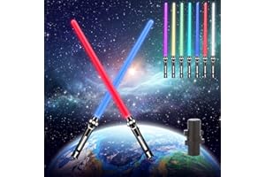 SKJJL Sabres Laser à LED,RGB Sabre Laser, 162cm Lightsaber FX, 2-en-1 à 7 Couleurs Changeantes avec Effets Sonores de Combat, Sabre Laser Réglable pour Adulte Enfant Anniversaire Cadeau Noël Cosplay
