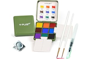 YPLUS Watercolour Paint Set – Mini Pocket-sized Watercolor Palette, Art Travel Set Perfect for Beginners, Portable Water Paint, Watercolour Paints Sets