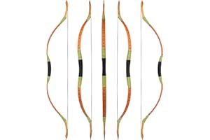 wolfman Arc Traditionnel Arc Classique Longbow Sport Arc Tir à l'arc Arc de Chasse Arc Bois Fait Main Arc Mongol Asiatique Arc à Cheval pour Adultes Adolescent Débutant Main Gauche Droite