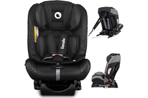 LIONELO Seggiolino auto Sander gruppo 0 1 2 e 3 da 0 a 36 kg girevole a 180 gradi con cinture 5 punti protezioni laterali Isofix e Top Tether Reclinabile ECE R44 04, Nero