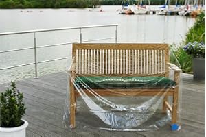 Casa Mina Gartenbank Abdeckhaube - Gartenbank Abdeckung - Schutzhülle Gartenbank - Abdeckplane Gartenbank - wasserdicht & UV-beständig - transparent - 130x70x90/65cm (Klarsicht 142103 )