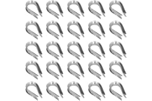 TENGEE 25 sztuk liny drucianej, kausza ze stali nierdzewnej 304, kabura kablowa M4, do zacisków linowych stalowych, linka do prania, linka leśna, markiza mocowana na stalowe linki