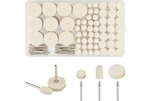KAKOO Filz Polieraufsatz Set 123tlg Polierscheibe Polierköpfe Drehwerkzeug Zubehör zum Holz Schmuck Polieren Reinigen mit 3mm Schaft Aufbewahrungsbox - für Dremel Multifunktionswerkzeug