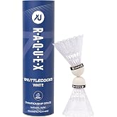 Raquex Tube of 6 Badminton Shuttlecocks Made with Nylon Feathers and Natural Cork with Three Speed Options, White or Yellow,