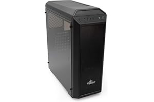 Yeyian Blade Boîtier Tour Médian PC Ordinateur Jeu Bureau Maison Gaming Matériau Acier Laminé ABS Verre Trempé Comprend 1 Ventilateur LED de 120 mm Compatible avec ATX | Micro ATX | Mini ITX (Noir)