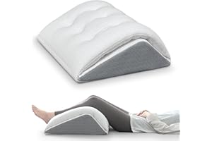 TANYOO Venenkissen Beinhochlagerungskissen Kniekissen für Rückenschläfer, Zweilagiges Memory-Schaum-Dreieckkissen für Beine nach Operationen