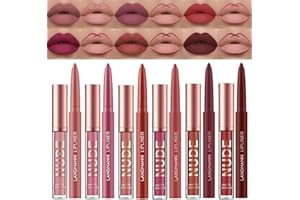 BEAUTY GLAZED 12 pezzi rossetto liquido opaco vellutato + matita per labbra 6 pezzi kit lucidalabbra lunga durata impermeabile (12 pezzi)
