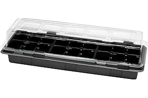 Garronda Mini Serre Boîte de Culture pour Plantes d'Intérieur Pots de Culture GD-0043 (47x16 cm; Noir, 1 Pièce)