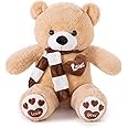 YunNasi Giant Teddy Bear 100cm/XXL with Love Heart,Gift for Child,Girlfriend,Birthday,Light Brown