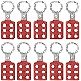 10Pcs Lockout Hasp Tagout Hasp, Lock Out Tag Out Hasp Insulation Padlock Hasp with 6 Holes Interlock, Safety Hasp Lock Hasp for Padlocks, Lock Out Devices, 1" Inside Jaw Diameter