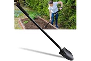 ABTOOL Kleine Gartenschaufeln zum Graben, Spaten Schaufel Strand Schaufeln mit 110cm Griff, Heavy Duty Portable Metall Spaten Garten für Camping Graben Einfassung Gartenarbeit, Strand Sand verwenden, Schwarz