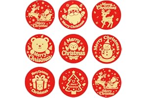 JOAKAUI Christmas Sealing Stickers for Presents 160Pcs Waterproof Christma Sticky Labels Round Self-Adhesive Christmas Labels Xmas Pattern Sticker for Envelope