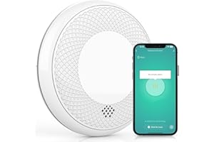 RUNIDUR WLAN Detector de Humo y CO Combinado WiFi, Detector de Humo Combinado Inteligente y Detector de Monóxido de Carbono, Sensor Preciso con Batería de 10 Años, 1 Pieza