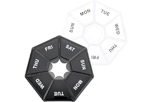 Sibba 7-dniowy organizator lekowy, 2 szt. pudełka na leki, codzienne pigułki, przenośny podróżny pojemnik, do kieszeni lub torebki, planer leków na vitaminy i olej rybny