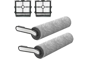 ASDAZRXY Rouleau de Brosse de Rechange et Ensemble HEPA Convient pour Tineco Aspirateur Eau et Poussière sans Fil S5 Combo (2 x Brosse à Rouleau + 2 x Filtre d'aspirateur)