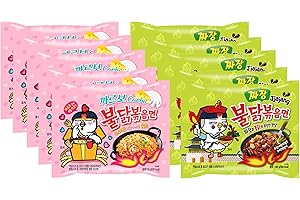 ‎KENNENLERNBOX Kennenlernbox 10er Instant Nudeln Set | Koreanische Hot Chicken Ramen | 5er Pack Jjajang & 5er Pack Carbonara (Kompatibel mit Samyang) Angebot MhD 22.12.24 (nur Jiajang) & 24.06.2025