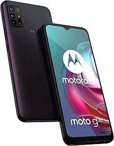 Motorola G30 (6.5 Inch 90Hz, Qualcomm Snapdragon, 64MP quad camera system, 5000 mAH battery, Dual SIM, 6/128GB, Android 11), Dark Pearl (Amazon Exclusive)