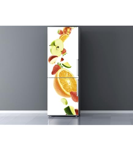 Pegatina De Vinilo Para Frigorífico - Diseño De Manzana En Rodajas, 185x70 Cm, Resistente Y Fácil De Aplicar