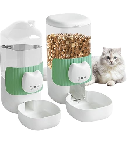 Dispensatore Automatico Cibo E Acqua Per Animali - 2 Pezzi, 1000ml, Verde