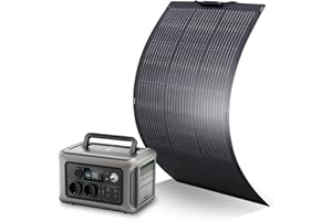 ALLPOWERS R600 Generatore Solare con Pannello Solare Flessibile da 100 W, 299WH LiFePO4 Power Station Portatile, 600 W (Punta 1200 W) Uscita CA, Alimentazione Mobile per Giardino, Viaggio