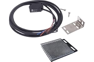 CNCTEC Cellule lumineuse à réflecteur 12 à 24 V CC - Sortie PNP - Cellule lumineuse à réflexion - Avec miroir - Jusqu'à 2 mètres NC/NO (armoire lumineuse réflecteur - 2 m - PNP - E3Z-R81)