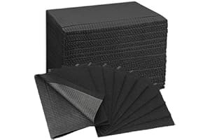 WUSJCOF Baberos Dentales Desechables Premium, Impermeables y Multipropósito, 50 Piezas, Para Tatuajes, Fundas Mesa de Tatuajes, Bebé y Adultos, Ideales para Tattoo y Maquina de Tatuar (Negro)