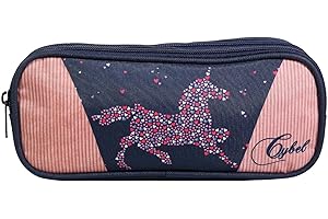 Bagtrotter Trousse Scolaire 2 Compartiments Cybel Cheval Licorne Bleu