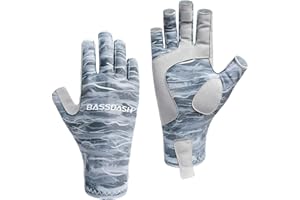 Bassdash Altime Guantes de Pesca sin Dedos con protección Solar UPF 50+ para Hombre y Mujer para Kayak Remo Senderismo Ciclismo conducción Tiro Entrenamiento