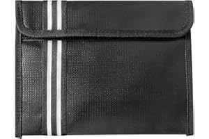 YunBey Pochette Ignifuge et Etanche, Petit Sac Ignifuge avec Velcro Scellé et Fermeture à Glissière Pochette Anti Feu Pochette Document pour Conserver Objets de Valeur