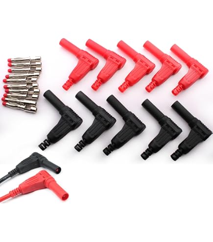 16 Fiches Banane 4 Mm - Connecteurs Pour Enceintes Et Amplis, Nickelées, Avec Manchons Rouges Et Noirs