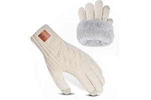 Bobelle Wear Handschuhe Herren Damen Winter, Touchscreen Thermo Winterhandschuhe, Warme Strickhandschuhe mit Fleecefutter für Outdoor Sport