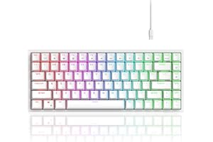 RK Royal KLUDGE RK84 Teclado mecánico con Cable RGB 75% Intercambiable en Caliente, Teclado para Juegos TKL sin Llave de 84 Teclas Software programable y batería de Alta Capacidad, Interruptor Rojo