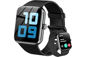 Baolubao Smart Watch for Men Women Answer/Make Call, 1.85" Fitness Watch with SpO2 Heart Rate,Sleep Monitor,Step Counter,130+ Sports Modes/IP68 Waterproof Activity Trackers for iPhone Android,Black