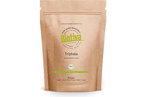 Triphala in polvere Bio 200g - amalaki, haritaki, bibhitaki - biologica ayurvedica - confezionato e controllato in Germania - 100% vegano - Biotiva