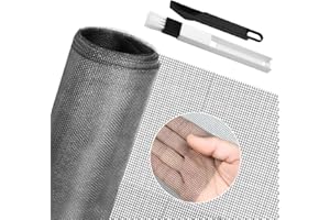 BUZIFU 150 * 500cm Moustiquaire Sur mesure en Fibre de Verre Ignifuge Grand Store Toile Filet Voile Film Moustiquaire Plissée Adaptable Rigide Anti Moustique Mouche Insecte pour Porte Fenêtre Baie