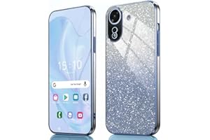 GOKEN Funda para Xiaomi Redmi 13C / Poco C65 - Carcasa Antigolpes de Silicona Suave, con Bordes Electroplateados y Tarjeta con Brillo Integrada, Cover Case -Azul Degradado
