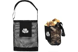 YISNTF Morel Mushroom Hunting Bag,2 Pcs Mesh Bag,Foraging Bag,Foraging Pouch,Mushroom Basket,Harvesting Bag,Collapsible Fruit Gathering Picking Bag Apron for Bushcraft Garden Enthusiasts