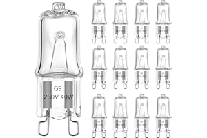 VIIVUU Ampoules halogènes G9 230V 40W,Halogène Ampoule four 40w 300 degré 230V 2800K Blanc Chaud Lampes, Sans Scintillement,Gradable 10-100%,pour Micro-ondes, Applique,Lampadaire,Lot de12
