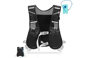 BAFIWU Running Vest with Water Bladder for Women Mens,Breathable Hydration Backpack With Reflective Strips ,Lightweight Running Backpack with Water Bottles for Hiking Biking