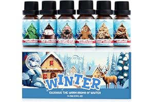 SNOWSEN Winter Essential Oils Gift Set, Holiday Aromatherapy Oils for Diffuser, Cinnamon, Christmas Wreath, Gingerbread, Sugar Cookies, Hot Chocolate, Peppermint Candle Scents for Candle Making